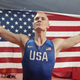 Sam Kendricks celebrates after the the men’s pole vault final at the World Athletics Championships in Doha, Qatar on Oct. 1, 2019.